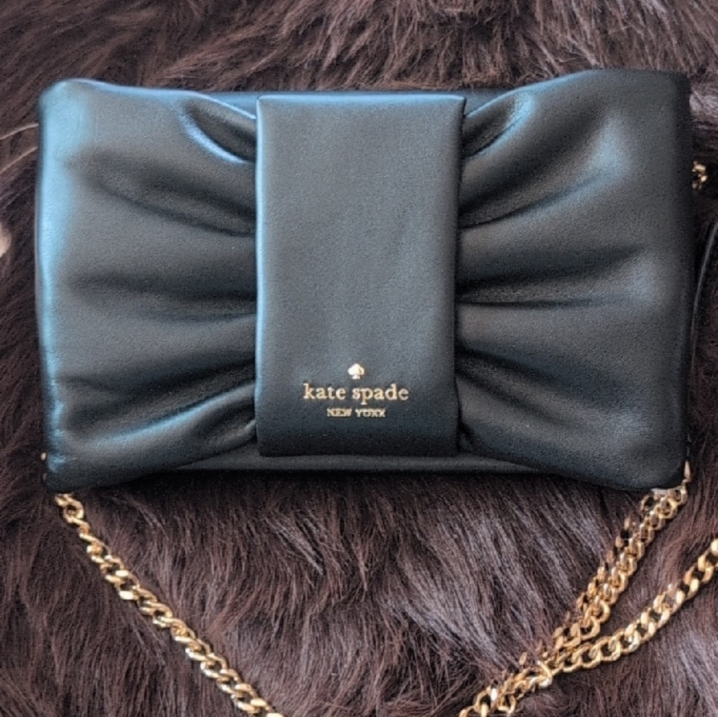 Kate Spade Millie Bow Flap Crossbody With Gold Chain